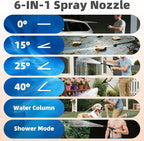 Cordless Pressure Washer w/3.5Gal Tank with Universal Wheel 6-in-1 Nozzle, Max 620PSI, 16.4FT Hose, 20000mAh Lithium Battery, Fold Portable Washer for Camping, Pet Cleaning,Watering The Flowers