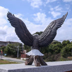 Magnificent Bald Eagle Statue - Durable Resin Outdoor Garden Sculpture & Yard Art Decor for Lawn, Patio, or Living Room – Large Lifelike Figurine, Weather-Resistant Finish