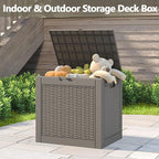 31 Gallon Storage Box, Resin Outdoor Waterproof and UV Resistant,Lightweight Box for Garden Tools, Pool Supplies
