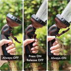 RESTMO Hose Nozzle with Easy Self-Lock Trigger, Heavy Duty Metal Water Hose Sprayer with 9 Spray Patterns and On/Off Valve, Ideal for Outdoor Lawn & Garden Watering, Car & Pet Washing, Brown