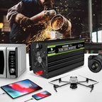NOVOPAL 4000 Watt Pure Sine Wave Power Inverter DC 24V to AC 110V 120V Rv Inverters with 4 AC Outlets,High Power Terminal-16 ft Remote Control, LCD Display for Truck, Hurricane, Home