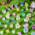 140Pcs Glow-in-The-Dark Mini Resin Animal Figurines Miniature Figures Glowing in The Dark Garden Accessories Aquarium Landscape Bonsai Ornaments