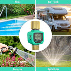 [2 Pack] RESTMO Water Flow Meter, Pure Brass Inlet & Outlet | 4 Measure Modes | Display Gallon/Liter Usage and Flow Rate | Ideal to Outdoor Garden Hose, Lawn Sprinkler Watering, RV Water Tank Filling
