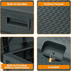 125 Gallon Resin Deck Box, Weatherproof Outdoor Storage Box for Patio, Garden, Pool, and Yard, Lockable Waterproof Bin for Tools, Cushions, and Accessories, Grey