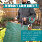 MEKKAPRO Big Gulp Lawn Bags, 3-Pack 72 gallons Heavy Duty Lawn and Leaf Bags with Reinforced Handles, Reusable Yard Waste Bags, Garden Waste Bag for Debris, Yard, Leaf Collector