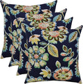 RSH DECOR: Square Throw Pillows Set of 4 | 20” x 20” | All-Weather Spun Fabric | Water and Fade-Resistant | Outdoor Accent Pillows for Patio Furniture | Daelyn Navy