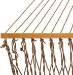 Original Pawleys Island Deluxe Antique Brown DuraCord Rope Hammock – 13 ft. x 60 in., 2-Person, 450 lb Capacity, Oak Spreader Bar, Zinc-Plated Hardware, Handcrafted in The USA