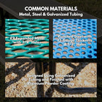COATEDOUTDOORFURNITURE Heavy-Duty Portable ADA-Compliant Outdoor Picnic Table with Umbrella Hole, Expanded Metal Patio Dining Furniture Made in America (46" Square Top, Dark Green)