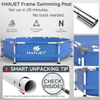 Steel Frame Round Above Ground Pools Family Swimming Pool Set for Outdoor Backyard: 12ft x 30in - Odor-Free Eco PE Material with Pool Liner and Pool Cover
