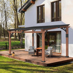 Macrout 10'x12' Outdoor Gazebo, Heavy Duty Pergola with Sloped Metal Roof and Aluminum Frame, Permanent Gazebos for Patio, Decks, Backyard, Garden, 4718 (10'x12')
