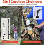 3-in-1 Cordless Pole Saw & Mini Chainsaw & Grass Trimmer, 21V Battery Powered 6 Inch Electric Pole Chainsaw, 12.3ft Max Reach, 5.5 LB Lightweight Pole Saws for Tree Trimming, Branch Cutting