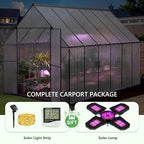 8X12 FT Greenhouses for Outdoors,Heavy Duty Polycarbonate Greenhouse, Large Walk-in Greenhouse with Roof Vent, Aluminum Hot House for Garden,Backyard