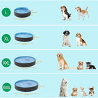 Yaheetech Foldable Dog Pool Collapsible Hard Plastic Dog Swimming Pool Portable Pet Pools Doggie Wading Pool Bath Tub for Puppy Small Medium Large Dogs, 71 x 12 Inches Black，Used