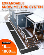 Heated Snow Melting Mat for Stairs, 3 Pack 10" x 30" Heated Outdoor Mats Graphene 2.0 Ice Melting Mat, Connectable Melting Mats for Outdoor Steps, Walkway, Decks