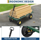 GarveeLife 900 LBS Garden Cart on Wheels with Adjustable Handles, Heavy Duty Steel Garden Wagon with Removable Mesh Sides to Convert into Flatbed, Wagon Cart for Lawn Farm Yard