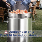 ARC 100QT Stainless Steel Pot with 200,000 BTU Propane Burner - Seafood Boil Pot, Crab Boil Pot, Lobster Pot, Shrimp Boil Pot, Tamale Steamer Pot with Basket and Turkey Fryer Burner