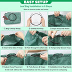 Reusable Yard Waste & Lawn and Leaf Bags with Gloves Pack - 72 & 32 Gallon Heavy Duty Lawn Trash Bags, Multi-Purpose: Garden Debris, Leaf Collection & Tool Storage, Collapsible for Easy Storage