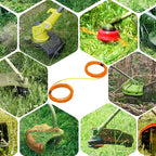 Quintillus 12-Pack 095 Trimmer Line Heavy Duty, Weed Wacker String for Gas and Electric Grass Trimmer and Brushcutters, Pre-Cut Dual Color 3-Section Fast-Positioning Twisted Trimmer Line 14FT