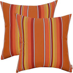 RSH DECOR: Sunbrella Square Throw Pillows Set of 2 | 17" x 17" | Water and Fade-Resistant Performance Fabric | Outdoor Pillow Covers with Down-Alternative Inserts | Dolce Mango