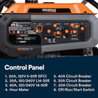 Generac 12,500 Starting Watt Tri-Fuel Portable Generator - Electric Start - Gas, Propane or Natural Gas - Home Backup, Jobsite, or RV - Quiet Operation - Long Runtime - 50-State Compliant