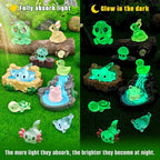 120 Pcs Luminous Mini Resin Animals Glow in The Dark Small Little Tiny Resin Figurines Ducks Axolotls Pandas Garden Miniature Figures for Crafts Micro Landscape Decoration Fairy Garden Accessories