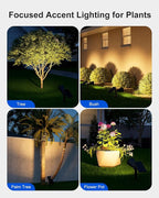 2 Pack Solar Spotlights Outdoor Waterproof for Flag, Tree, Statue, Wooden Sign, Plant Pot, Bright LED Outside Landscape Flood Lamp for Decoration Uplighting Yard, Garden, House, Walkway, Ground, Fence