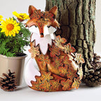 10" Metal Cute Fox Garden Accent, Whimsical Fox Lover Ornament, Real Metal Sculpture Decor, Funny Animal Outdoor Statue, Unique Decorative Lawn Fox Figurine Gift
