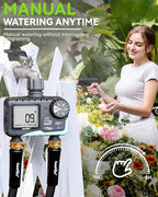 RAINPOINT Water Timer for Garden Hose - 2 Zone Sprinkler Timer with Rain Delay/Manual Watering/Automatic Irrigation for Yard Lawn