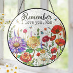 FLAGWIX Christmas Birthday Gifts for Mom from Daughter Son - Stained Glass Window Hanging with Base 8 in - Gardening Birthday Gifts for Mom from Son, Best Presents for Moms, Sun Catchers Indoor Window