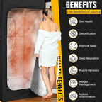 Large Portable Steam Sauna, 3L Steamer Portable Sauna Box for Home, Personal Sauna with Big Sauna Chair, Remote Control, 3.2’ x 3.2’ x 6.0’, Black, 1200W