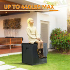 51 Gallon Resin Deck Box, Outdoor Storage Box Waterproof for Patio, Garden, Pool, and Deck, Storage Solution for Cushions, Tools, Delivery Packages, Grey