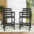 FUNBERRY Bar Height Outdoor Chairs, Tall Adirondack Chairs Set of 2, All Weather HDPE Outdoor Bar Chair for Bistro Patio Balcony
