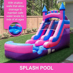 Inflatable Water Slide for Kids & Toddlers with Inflatable Pool, Backyard, Park or Commercial Use, Outdoor Water Play, Includes Blower Stakes, Splash Pool & Storage Bag, Large 21' x 9' x 12'