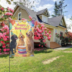 Birthday Dog Garden Flag Vertical Double Sided Outdoor Yard Flags 12.5x18 Inch Burlap Banners Vertical Double Sided for Outdoor Decor Lawn
