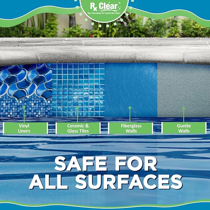 Rx Clear 1" Inch Chlorine Tabs | 5 Pounds | Use Tablets as Bactericide, Algaecide, & Disinfectant in Swimming Pools | Stabilized, Long Lasting, Slow Dissolving, & UV Protected