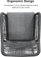 PURPLE LEAF Outdoor Patio Dining Set All-Weather PE Rattan Furniture Set with All Aluminum Frame Rectangular 7 Pieces Table and Chairs Set for 6 People Lawn Garden Backyard Deck, Grey