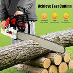 22 Inch Gas Chainsaw 52CC 2KW Petrol Chainsaws 2-Stroke Engine Chainsaw Chain Saw Set for Cutting Wood Outdoor Home Farm Us (Red-White)