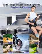 Portable Power Washer, 1100PSI Cordless Pressure Washer Battery Operate with 6-in-1 Nozzle, Foam Cannon, 3.0Ah Battery, Lightweight Handheld Power Washer for Car, Patios, Outdoor Cleaning