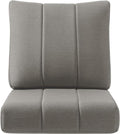 Luxury 24x24x6 Inch Kitty Outdoor Cushions - Water Resistant 1 Set Patio Replacement Seat Cushion for Rattan Wicker Dining Rocking Swivel Chairs Loveseat Couch Sectional Sofa - Grey
