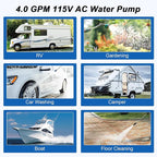4.0 GPM 115V AC 45 PSI Revolution Water Pump with Pressure Switch Compatible with Camper, RV, Shower, Sprayer