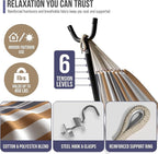 Sorbus 2-Person Hammock with Stand – 60" Cotton Blend Bed, Heavy Duty 450lbs Capacity, Portable with Carrying Case – for Garden, Patio, Outdoor, Camping, Gifts – Washable