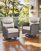 Luxury 22x24/22x25 6-Inch Smile Patio Dining Chair Cushions Set of 4 - Heavy Duty Water Slashproof Outdoor Seat Cushion for Outside Furniture Set Swivel Chairs Loveseat L-Shape Sofa - Beige