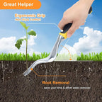 Hand Weed Puller Tools Garden Crack Weed Remover Tool Aluminium Manual Weed Pulling Tools with Ergonomic Rubberized Grip for Garden Lawn Farmland Yard Transplant（2Pcs）