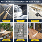 Cordless Pressure Washer,1250 PSI Cordless Power Washer with 2pcs 4.0Ah Battery&Charger & 6-in-1 Nozzle,Portable Power Washer Cordless for Home (Highsam01)