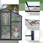 KEIKI 6x8 FT Greenhouse for Outdoors, Large Walk-in Greenhouse with Double Doors and Two Ventilation Windows for Outside Green House Garden Backyard