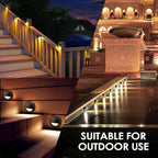 LED Low Voltage Deck Lights Outdoor Waterproof,6-Pack 3CCT Deck Lighting Fixtures Landscape Step,3W,12V-24V AC/DC Die-cast Aluminum Housing Fence Lamp Wired 2700K/3500K/5000K (Black)
