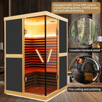 Home Sauna Infrared Sauna 7 Color Light Indoor Sauna for 2 Person,APP Control Dry Sauna Low EMF 1980W/110V Canadian Hemlock Wood Saunas,for Home Spa