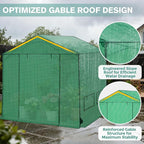 COOS BAY 8x8 FT Portable Walk-in Greenhouse, Pop up Outdoor Green House with Power Access Openings, Zippered Doors & Windows, Durable PE Cover, Green