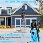 5000PSI Eectric Pressure Washer 2025 2.8GPM High Power Washer with 4 Pressure Nozzle and Soap Bottle for Home, Car Washing, Fence Cleaning, Patio (Navy Blue)