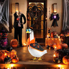 Halloween Goose Outfit and Fall Porch Goose Outfits with Hat & Sunglasses, Cement Plastic Goose Clothes Halloween Costume for 23" Geese Outdoor Patio Yard Lawn Duck Party